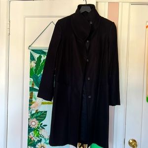 Helmut Lang Small coat. Cowl neck collar, frayed edges. Long coat small.